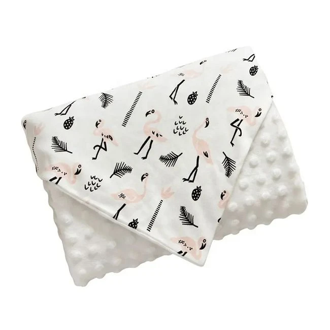 Kaksikerroksinen fleece Minky Dot vauvanpeitto