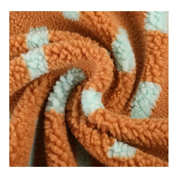 Leopardikuvioinen fleece-neulesherpa-kangas
