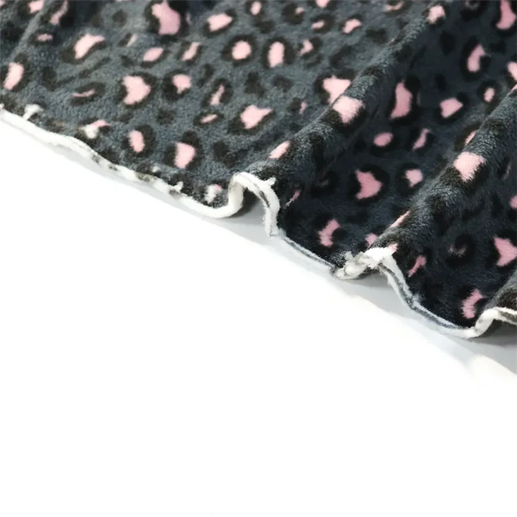 Leopard Print Polar Fleece Rib Fabric Free Sample