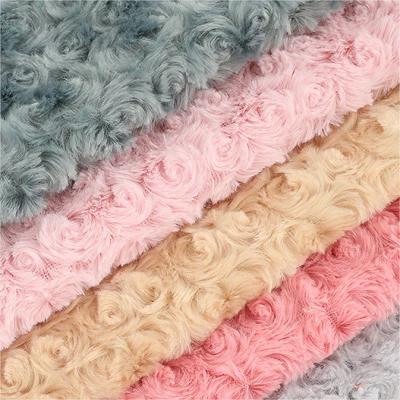 Rose Kohokuvioitu PV Fleece Kangas