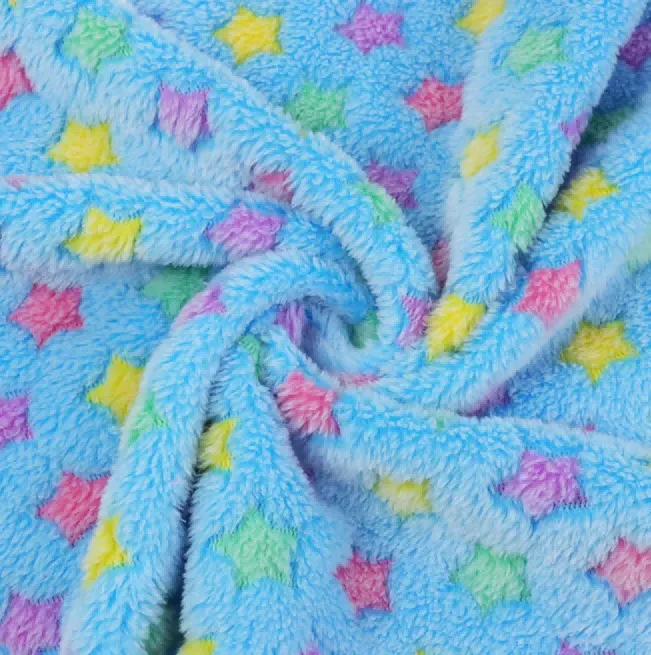 Star Printed Coral Velvet -kangas