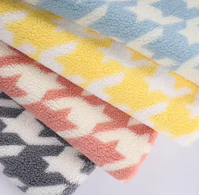 Houndstooth Sherpa Lamb Fur -fleece kangas